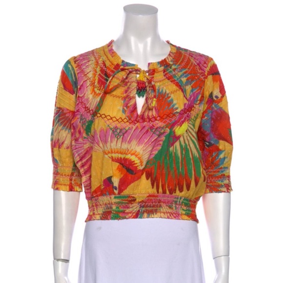 FARM Rio Tops - FARM Rio Multicolor Parrot Print Blouse